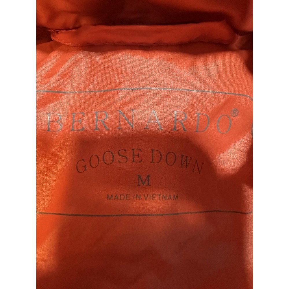 Bernardo Vest Grey Black/Orange Goose Down Puffer Zip Pockets , Size M - Picture 5 of 7